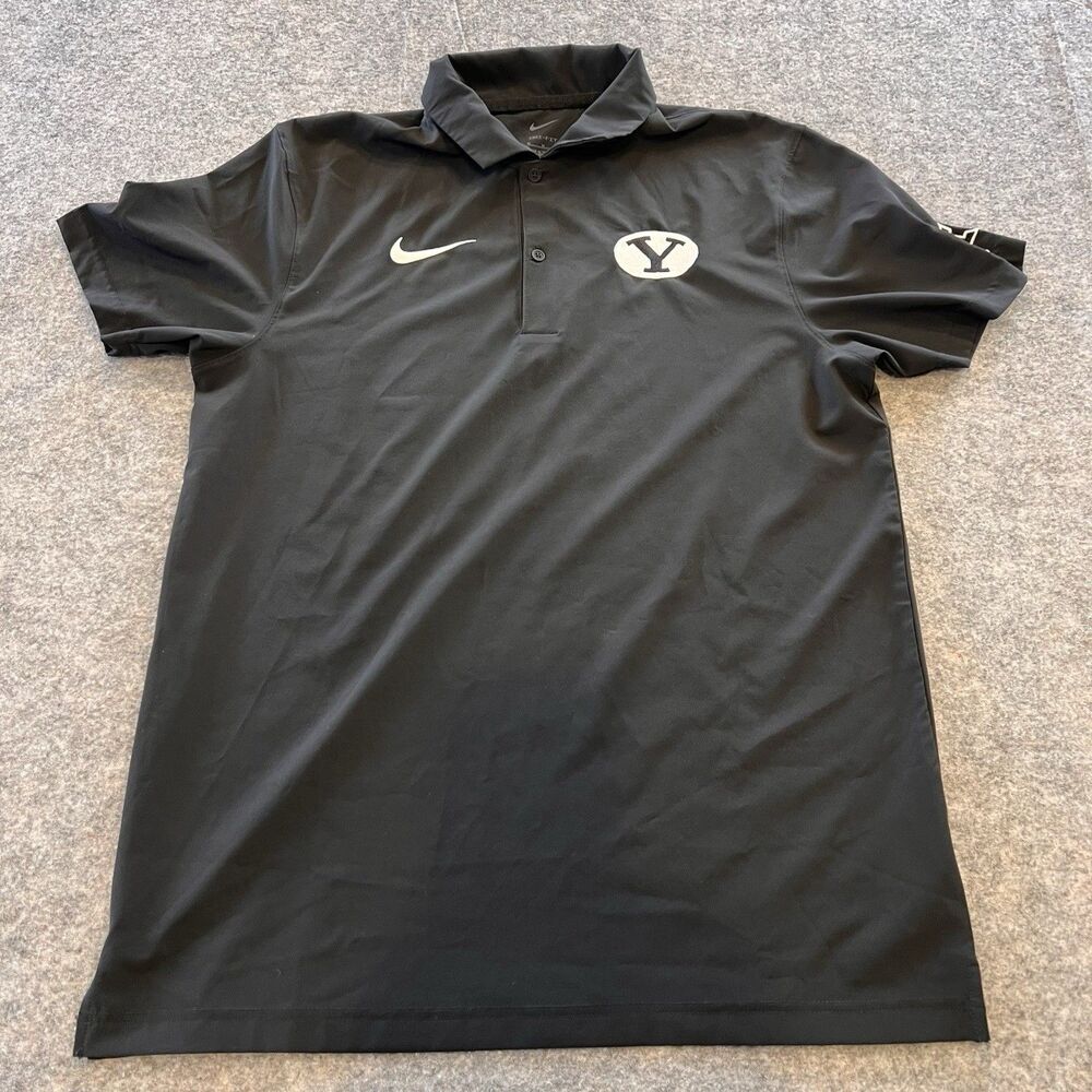 Nike Dri Fit Men’s BYU Golf Polo XII Logo On Left Sleeve  Black Size  M